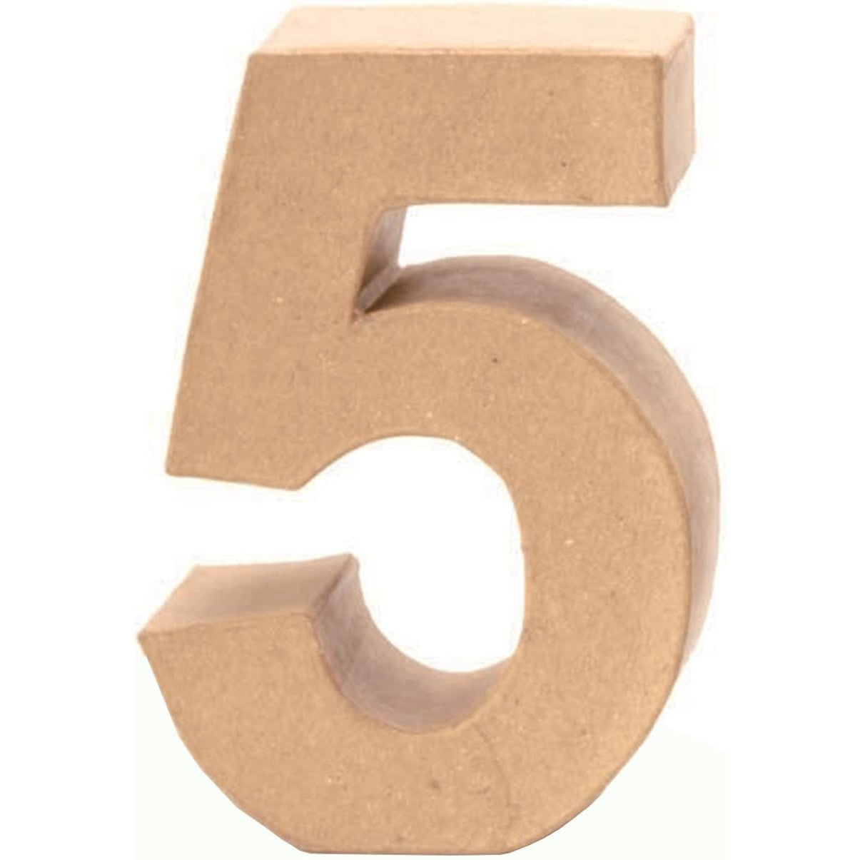 Glorex Sturdy Brown Cardboard Number 5 for DIY Décor